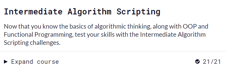 Intermediate Algorithm Scripting